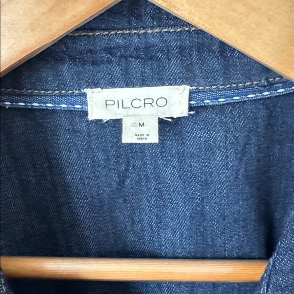 Pilcro Denim Ruffle Button Up Shirt - Picture 2 of 4